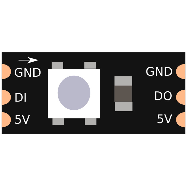 Segmento di striscia LED RGB indirizzabile WS2812B