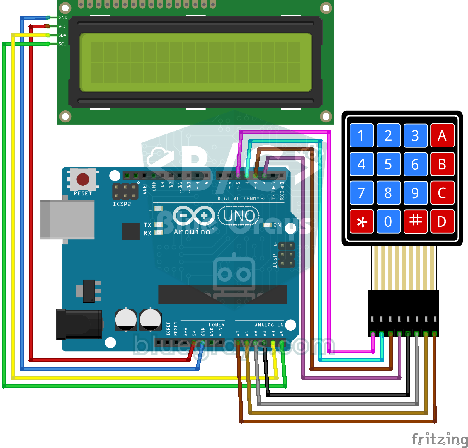 Arduino I2C Calculator | BlueGrays